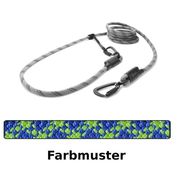 EASYLONG Hundeleine TWIST - L - 2m - blaue und grüne Kreuze